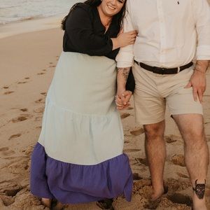 Lane Bryant Tiered Color Block Maxi Dress